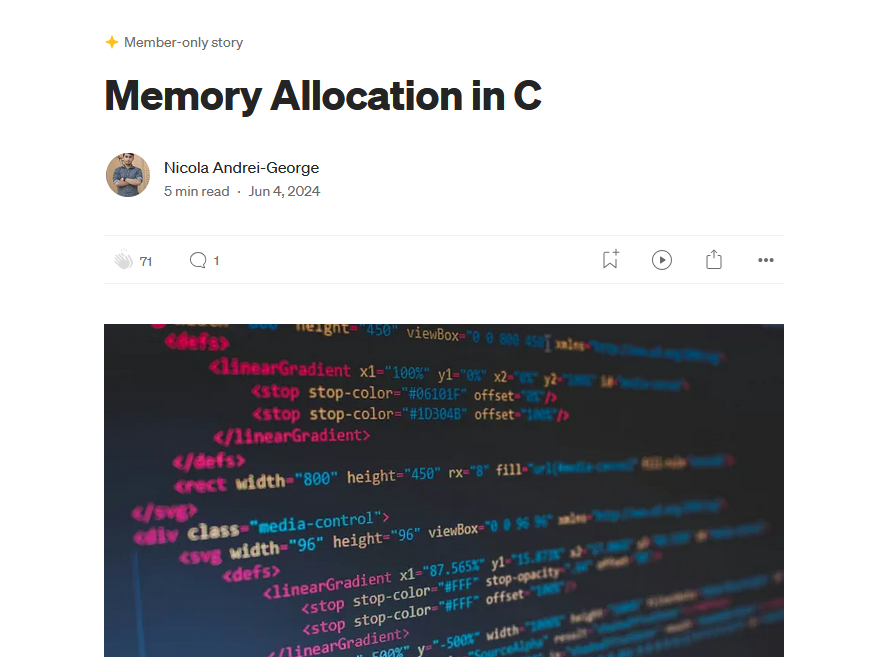 Memory Allocation in C