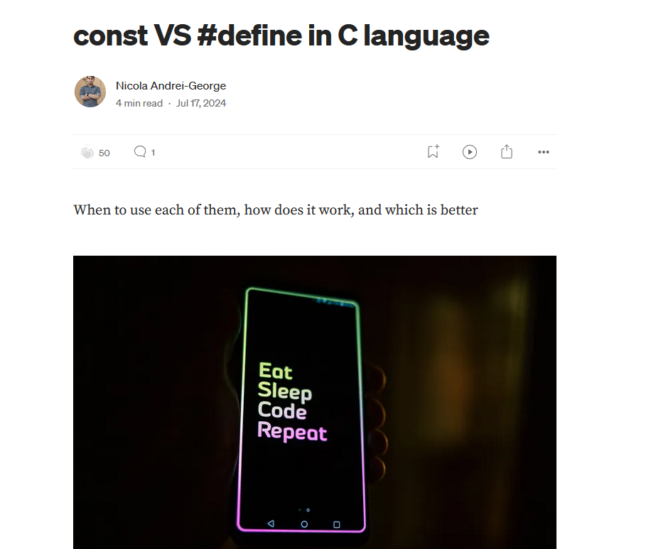 const vs #define in C language